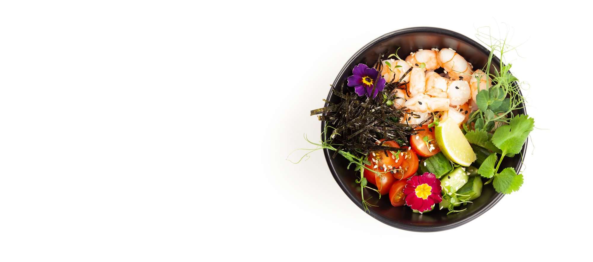 Plated healthy bowl with vibrant colors